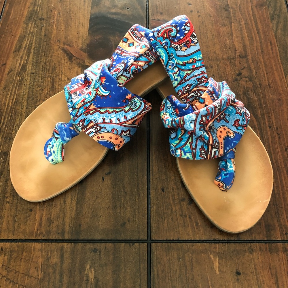 Paisley Printed wrap Summer Sandals